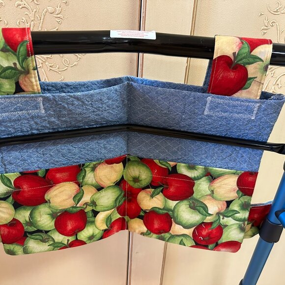 New Walker, Rollater Stroller Tote Bag Caddy w/large top & side buttons Homemade - Picture 2 of 11